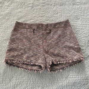 Vintage High Waist Tweed Shorts - Black, Pink and White